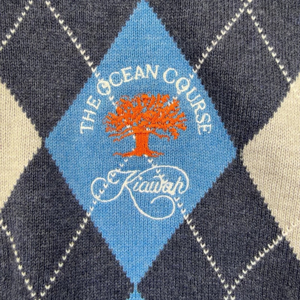 Greg Norman Sweater Vest Mens XL Argyle Quarter Zip Golf Ocean Course Kiawah - Picture 5 of 13